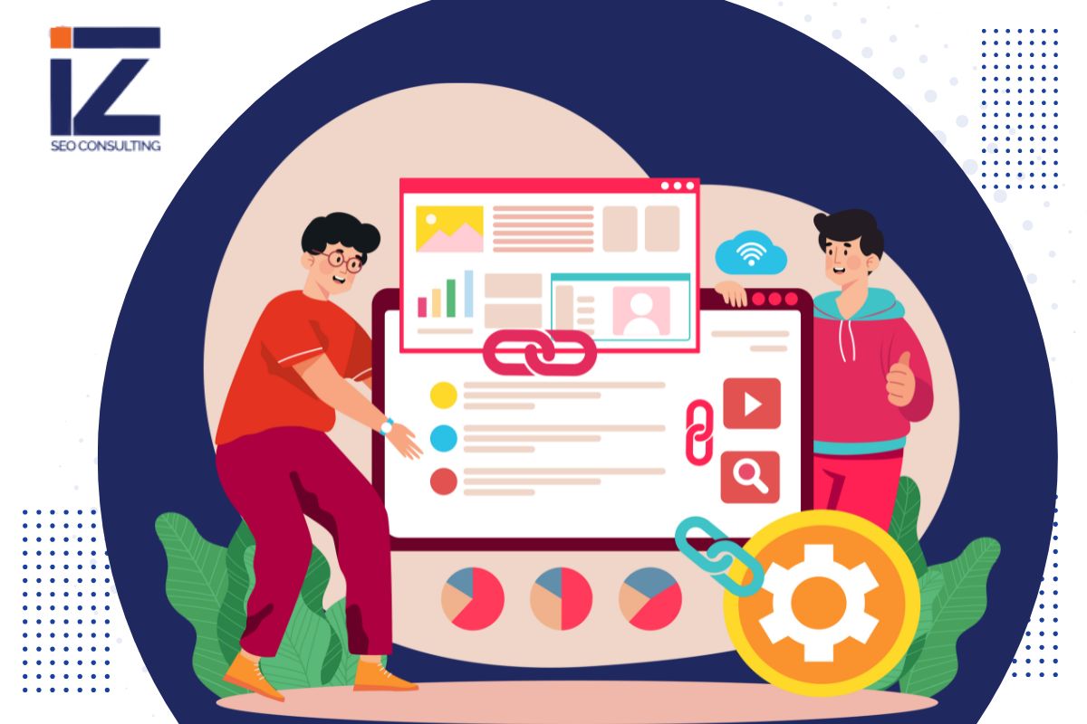 a visual representing seo professionals working of seo backlinks