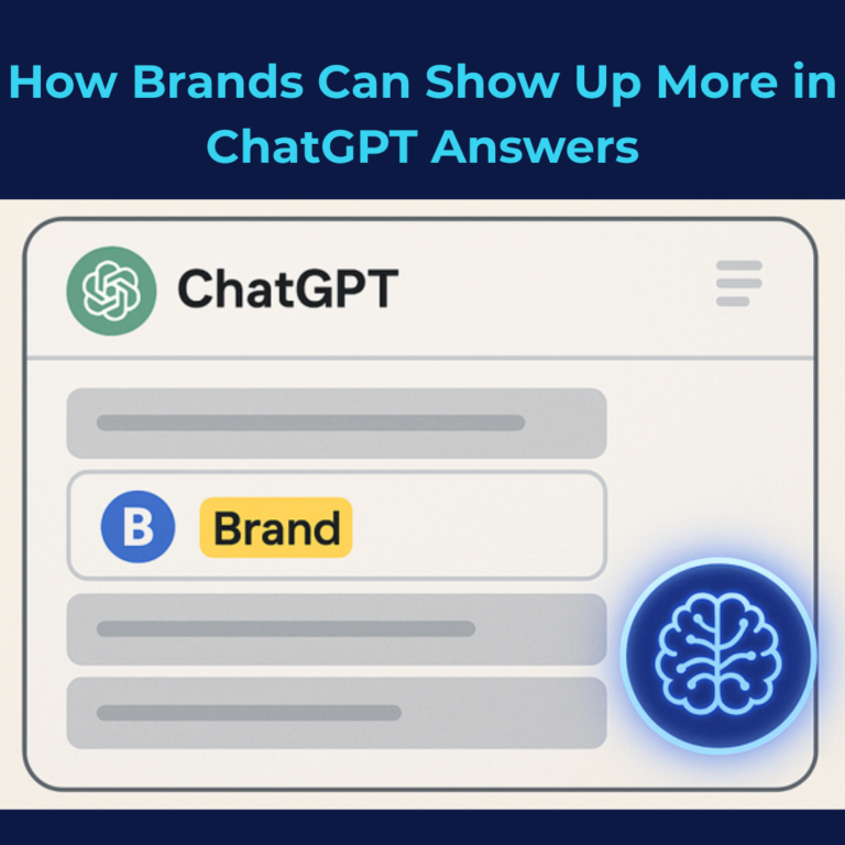 How to improve brand visibility ChatGPT responses with a highlighted brand mention inside a ChatGPT chat window.