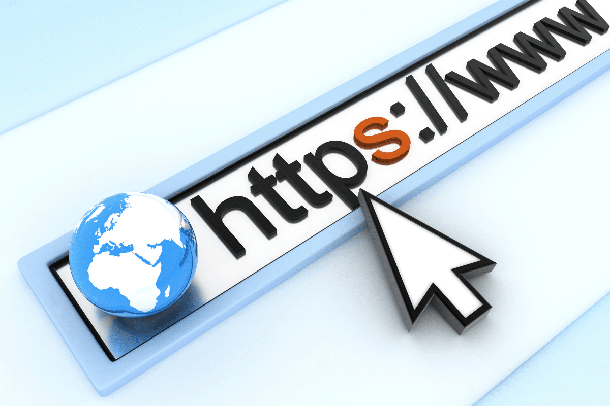 An "HTTPS" URL hovered by cursor arrow.